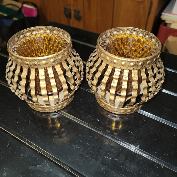 Home Interiors Accents Vintage Home Interior Candle Holder Duo